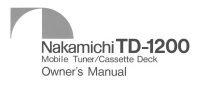 Nakamichi TD-1200-Owner-Manual